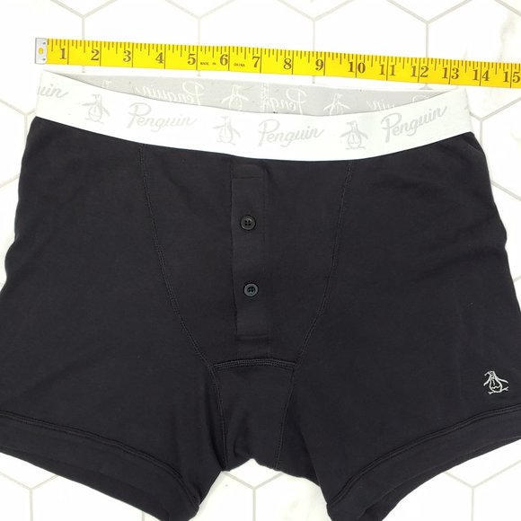 Good Used Condition Men's Penguin Boxer Briefs Black Size Medium - Picture 5 of 9